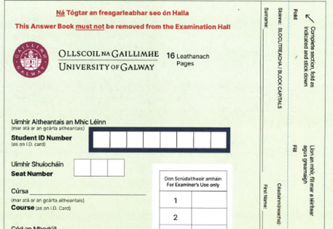 Sample of Exam answer book