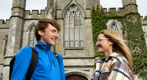 This is an image of students standing on campus.