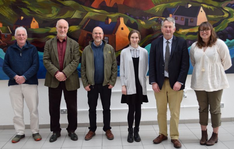 Lucia Gdovinova lecture 29 Nov. 2022
(L-R) Hugh Gallagher (MA candidate, Archaeology), Dr Stefan Bergh, Dr Carleton Jones, Dr Kieran O'Conor, Kylie Crowder (PhD candidate, Archaeology).