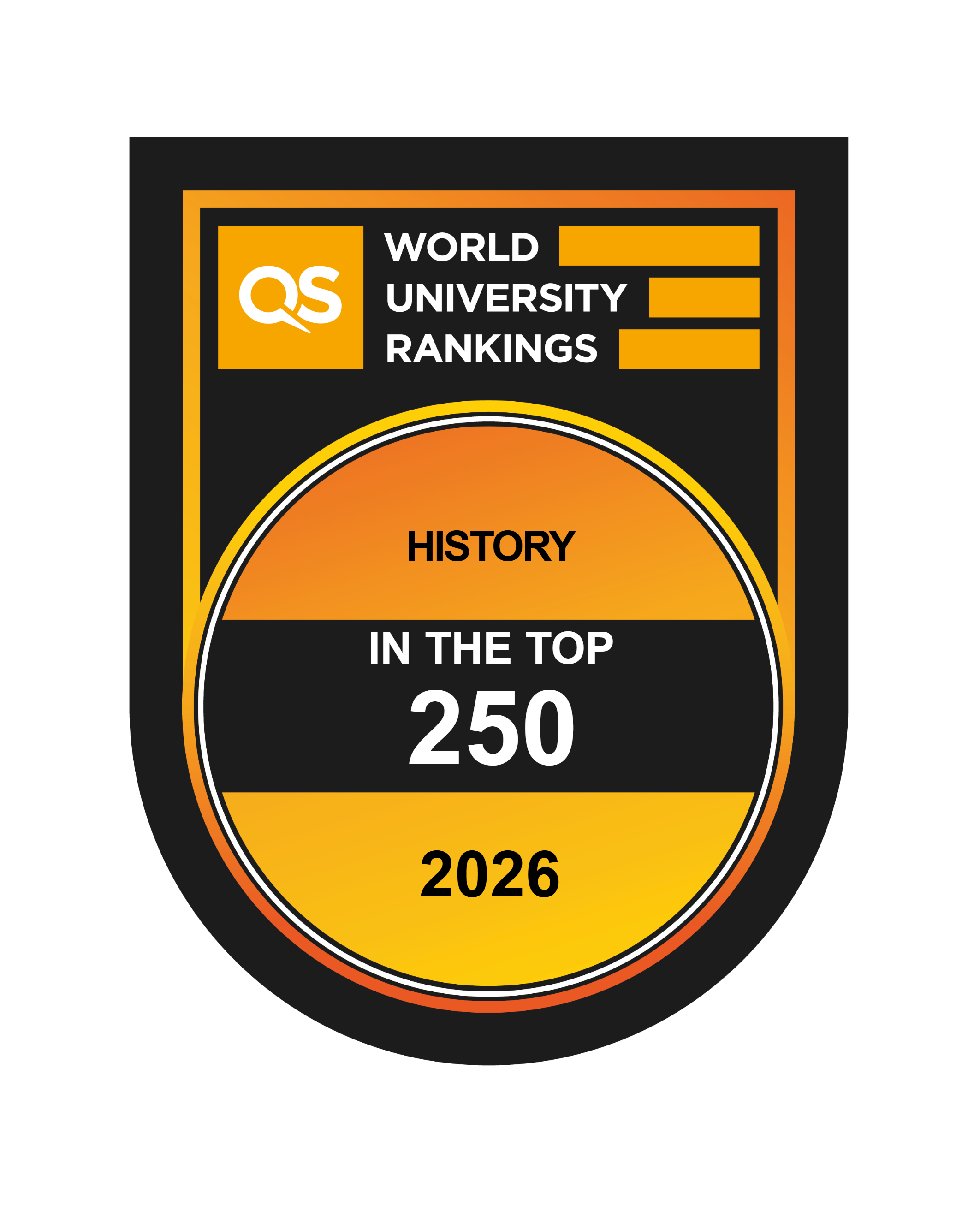 2026 QS World Rankings Subject Badge for History