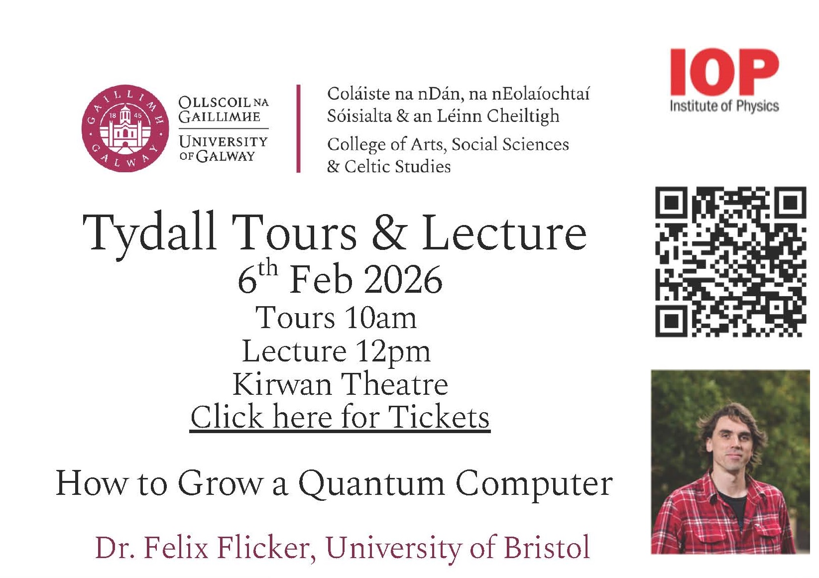 Tyndall Lecture 2026 - How to Grow a Quantum Computer, Dr Felix Flicker