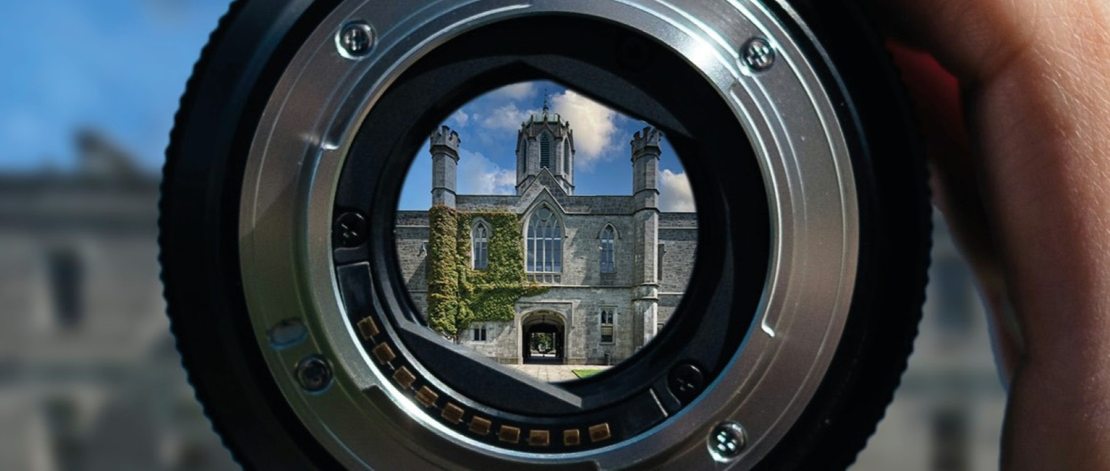 Hero image promoting the variety of content produced in the content unit, featuring the cover image of the In Focus edition of the Cois Coiribe alumni magazine.