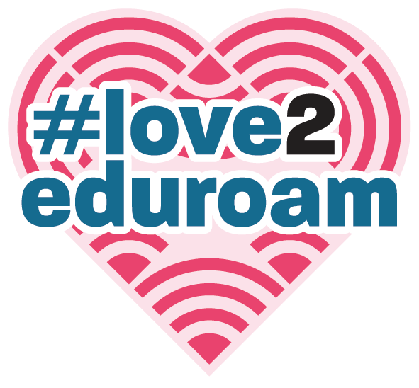 A heart with love 2 eduroam in the middle
