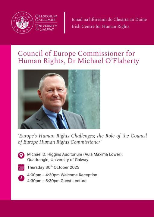 Council of Europe Commissioner for Human Rights, Dr Michael O’Flaherty