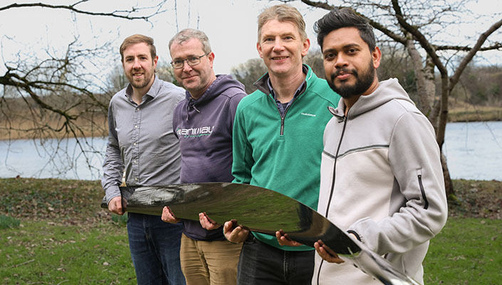 (L-R) Dr William Finnegan, James McHale, Ciarán Kennedy & Tenis Ranjan