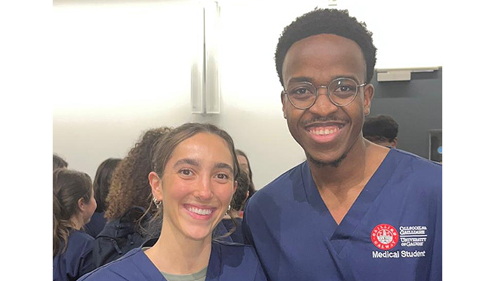 University of Galway third year medical students Allie Seminer and Alfredi Mulihano.