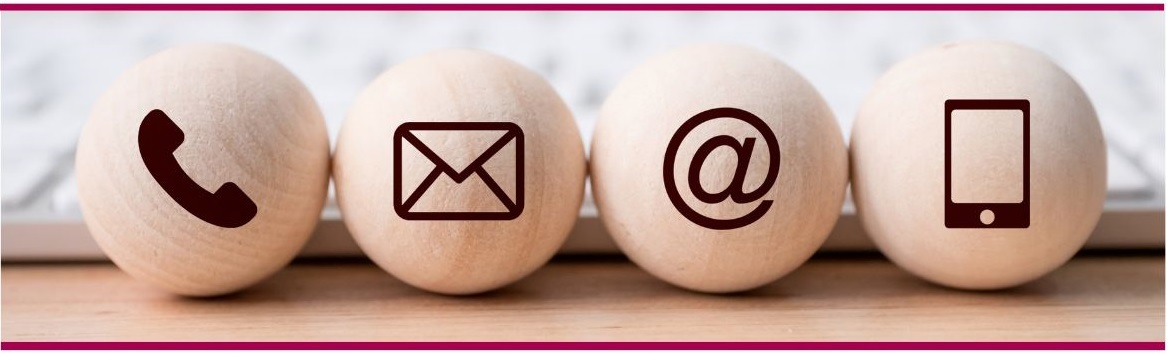 contact us header and contact symbols