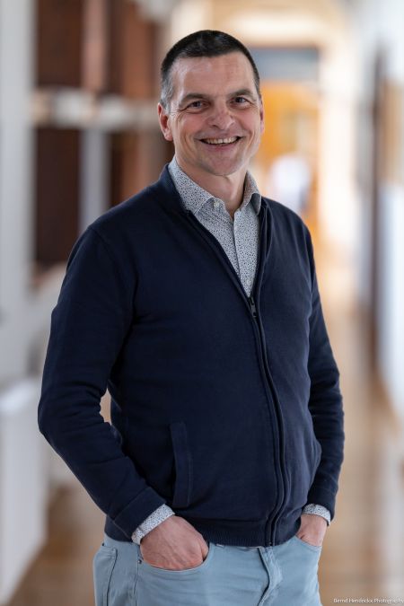 Remco Sleiderink posed in navy blue jacket