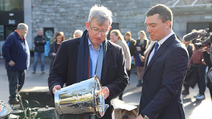 NUI Galway President Professor Ciar&aacute;n &Oacute; h&Oacute;gartaigh and Owen Ward at NUI Galway's celebration of Iris