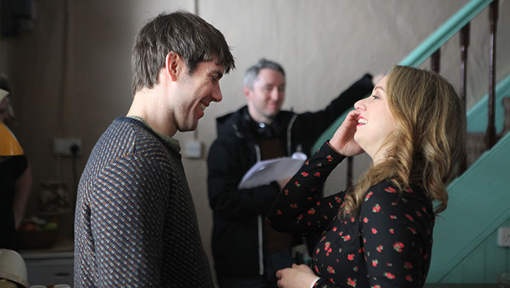Courtesy of Magamedia - Foscadh filming with D&oacute;nal &Oacute; H&eacute;ala&iacute;, Fionnuala Flaherty and Se&aacute;n Breathnach 