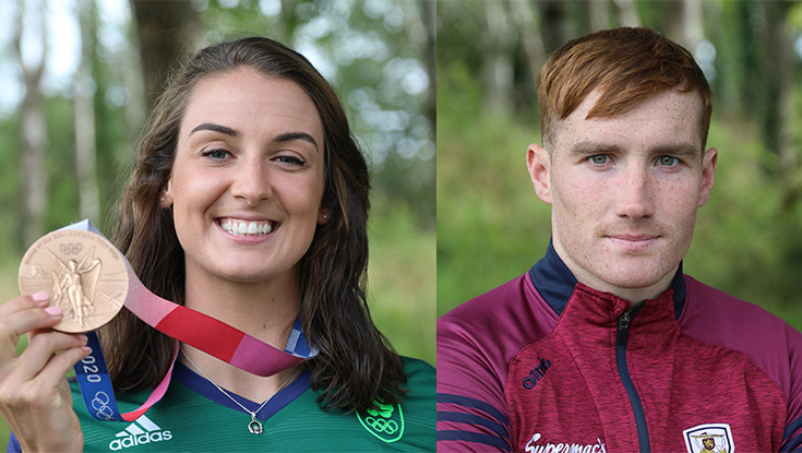 Athlete-scholars Fiona Murtagh and Galway senior hurler Conor Whelan